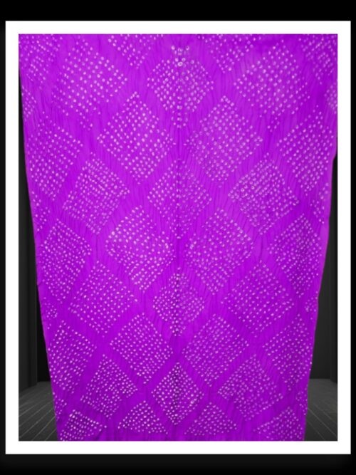 Purple Hand Made Bandhani Dupatta Pure GajiSilk