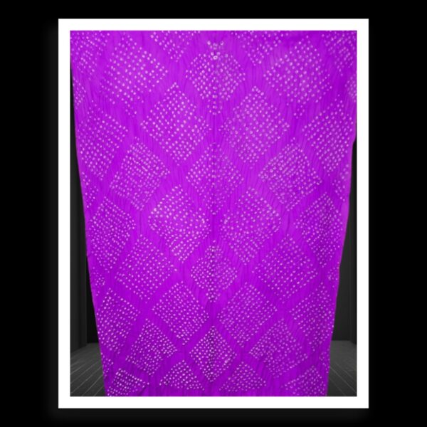 Purple Hand Made Bandhani Dupatta Pure GajiSilk