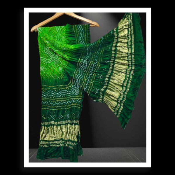 Green Parrot Designer Bandhani Dupatta Pure Modalsilk