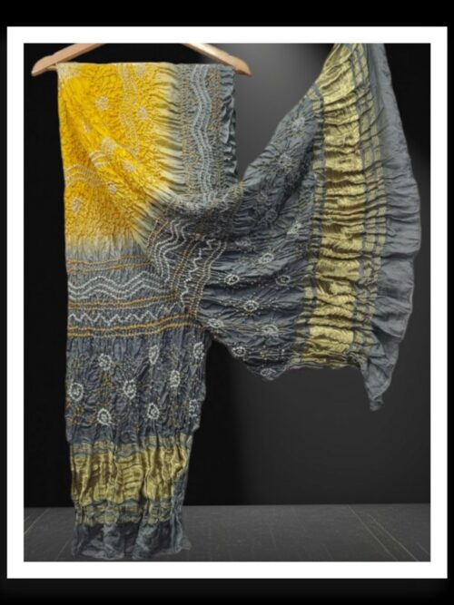 Silver Golden Designer Bandhani Dupatta Pure Modalsilk