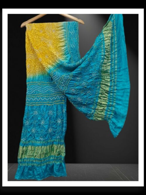 Sky Yellow Designer Bandhani Dupatta Pure Modalsilk
