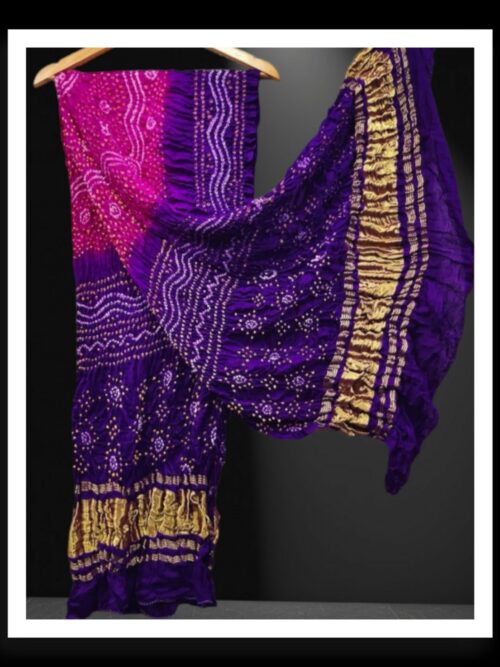 Purple Magenta Designer Bandhani Dupatta Pure Modalsilk