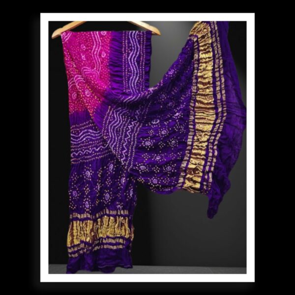 Purple Magenta Designer Bandhani Dupatta Pure Modalsilk