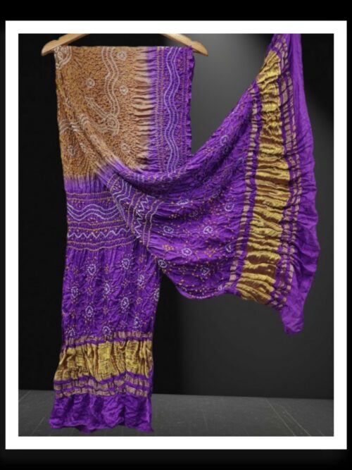 Purple Brown Designer Bandhani Dupatta Pure Modalsilk