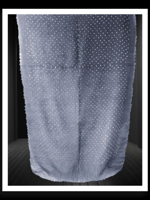 Silver Designer Bandhani Dupatta Pure Cotton Silk