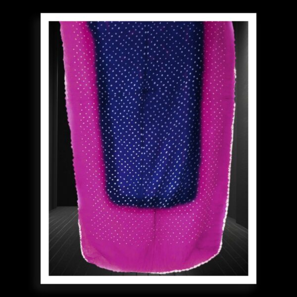 Magenta Pink Designer Bandhani Dupatta Pure Cotton Silk