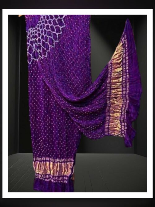 Purple Designer Bandhani Dupatta Pure ModalSilk
