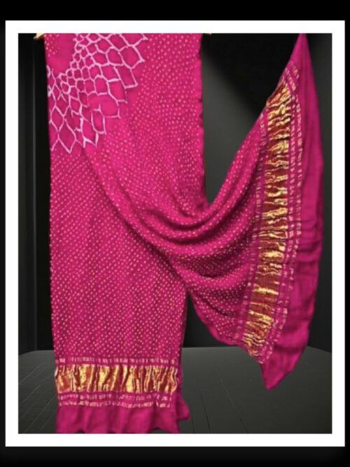 Pink Designer Bandhani Dupatta Pure ModalSilk