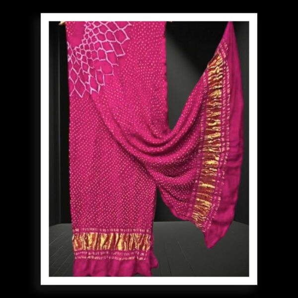 Pink Designer Bandhani Dupatta Pure ModalSilk