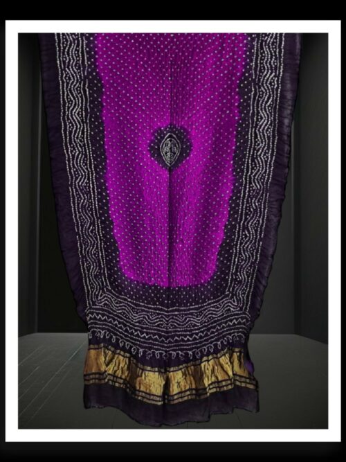 Magenta Dual Tone Designer Bandhani Dupatta Pure ModalSilk