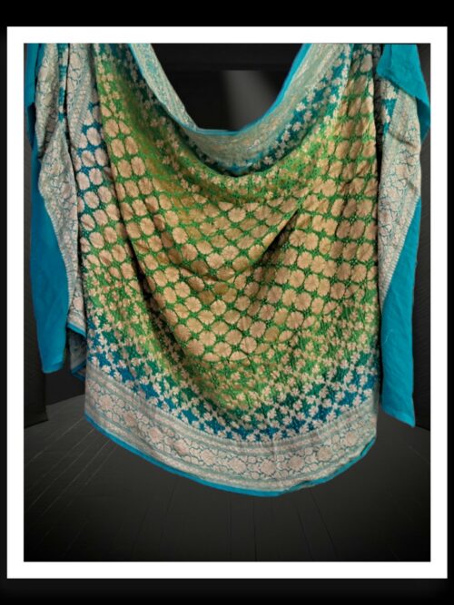Rama Parrot Bandhani Banarasi Georgette Silk Dupatta