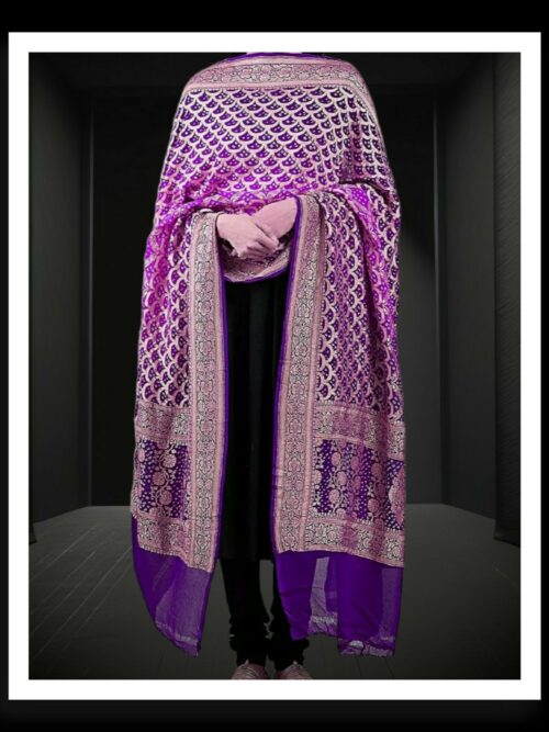 Pink Magenta Banarasi Bandhani Dupatta Pure Georgette