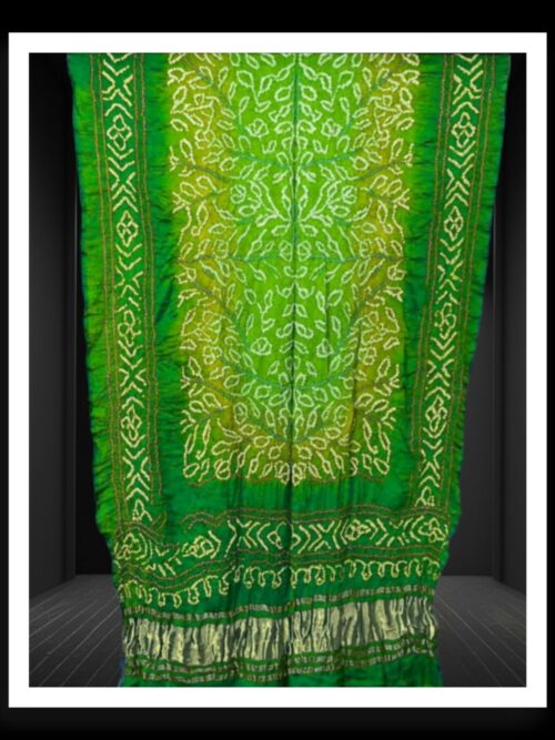 Mehndi Parrot Ambadal Bandhani Dupatta Pure GajiSilk