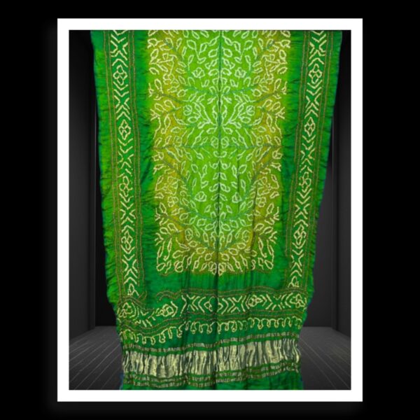 Mehndi Parrot Ambadal Bandhani Dupatta Pure GajiSilk