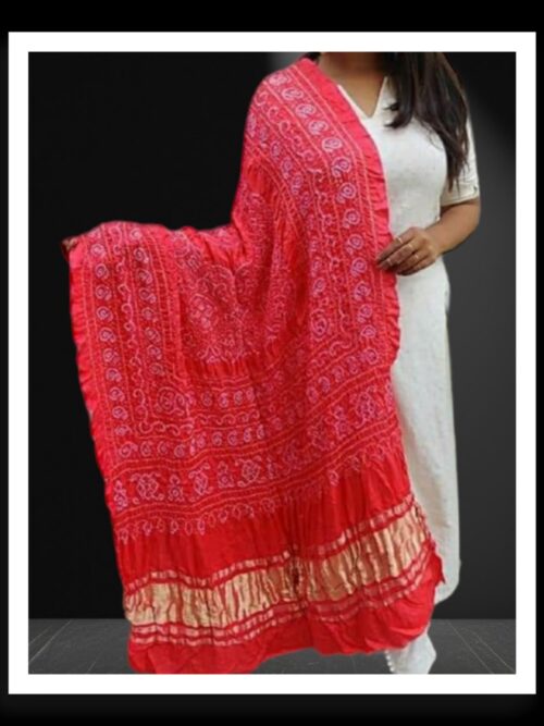 Baby Pink Shikari Bandhani Dupatta Pure GajiSilk