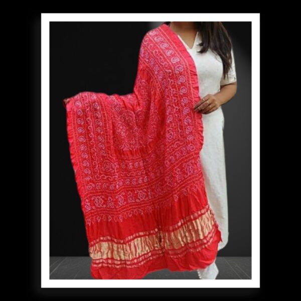 Baby Pink Shikari Bandhani Dupatta Pure GajiSilk