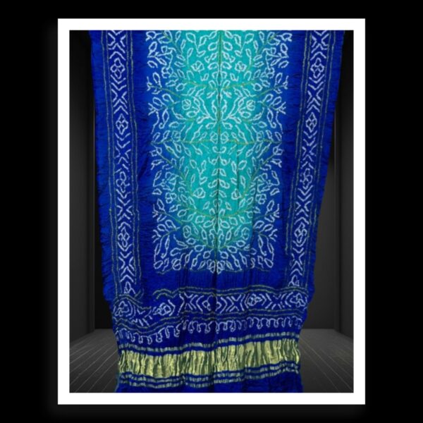 Blue Sky Ambadal Bandhani Dupatta Pure GajiSilk