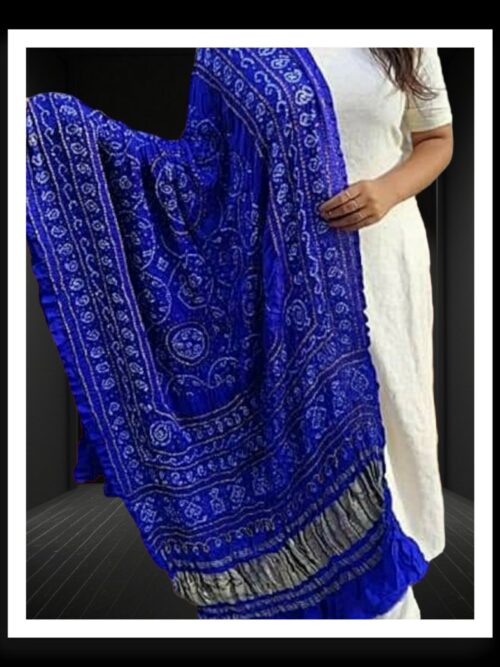 Blue Shikari Bandhani Dupatta Pure GajiSilk