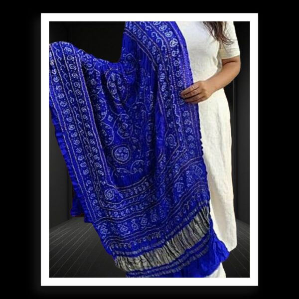 Blue Shikari Bandhani Dupatta Pure GajiSilk