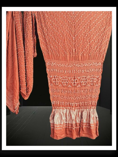 Peach Lagdi Palav Bandhani Saree Pure GajiSilk