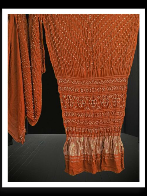 Rust Lagdi Palav Bandhani Saree Pure GajiSilk