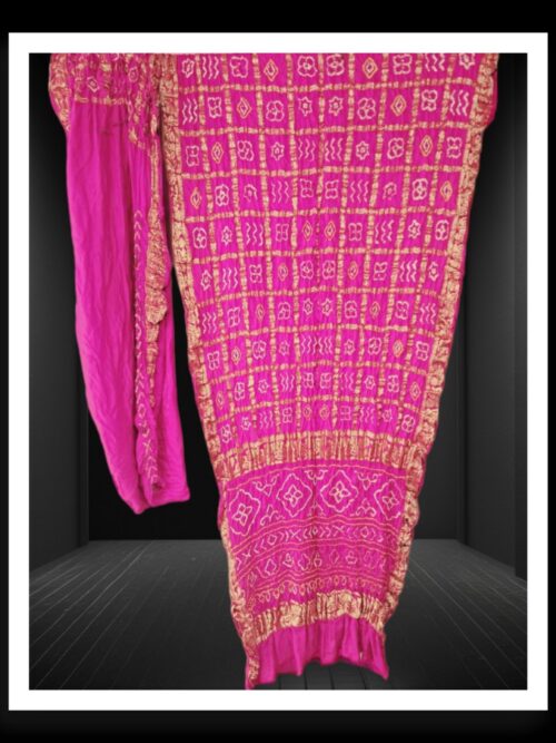 Pink Naksi Zari Gharchola Bandhani Saree Pure GajiSilk