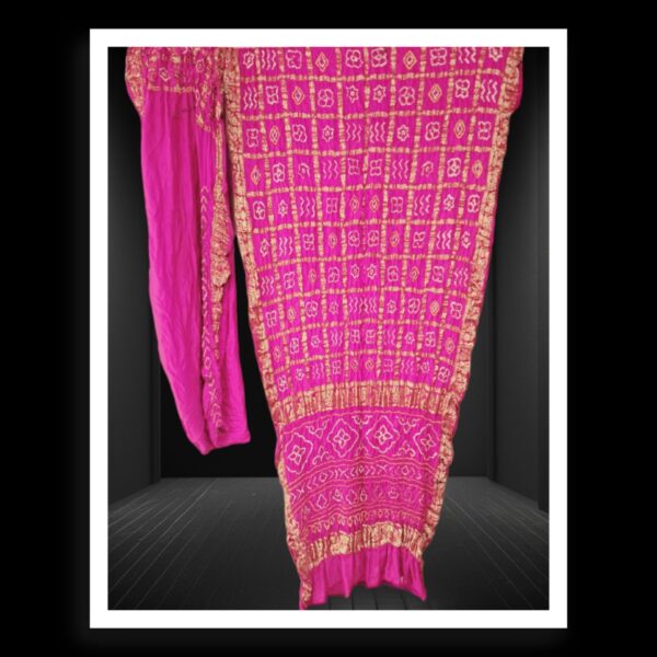 Pink Naksi Zari Gharchola Bandhani Saree Pure GajiSilk