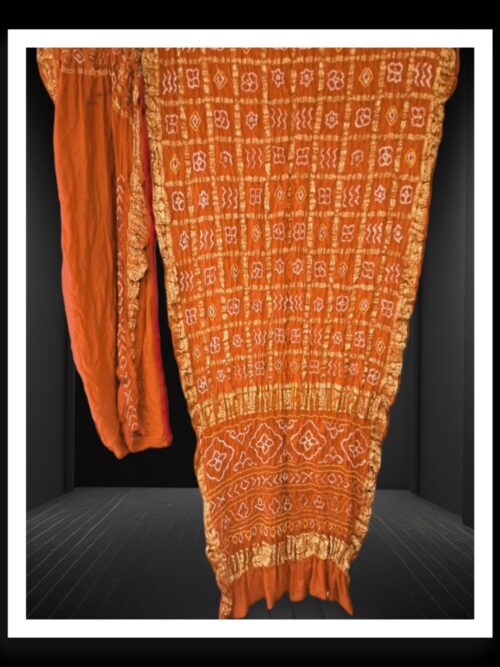 Orange Naksi Zari Gharchola Bandhani Saree Pure GajiSilk