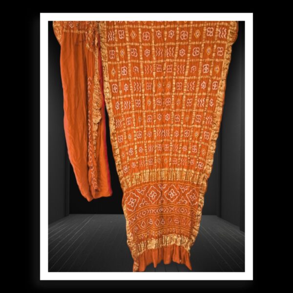 Orange Naksi Zari Gharchola Bandhani Saree Pure GajiSilk