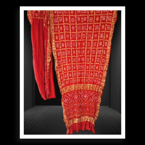 Red Naksi Zari Gharchola Bandhani Saree Pure GajiSilk