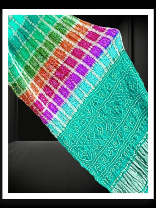 Rama Multi Colour Gharchola Bandhani Saree Pure GajiSilk