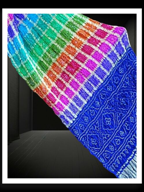 Blue Multi Colour Gharchola Bandhani Saree Pure GajiSilk