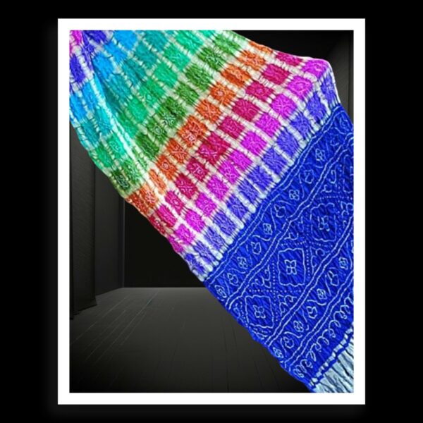 Blue Multi Colour Gharchola Bandhani Saree Pure GajiSilk