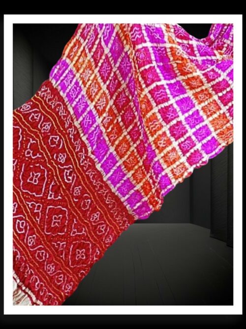 Red Multi Colour Gharchola Bandhani Saree Pure GajiSilk