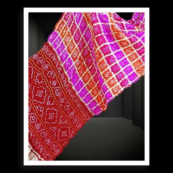 Red Multi Colour Gharchola Bandhani Saree Pure GajiSilk