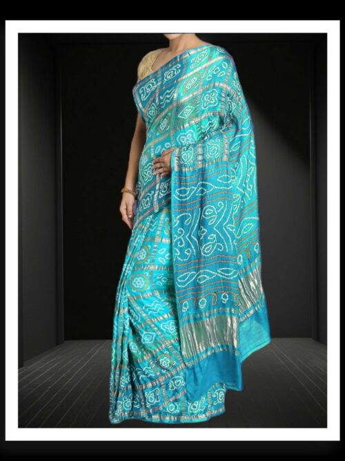 Rama Bandhani Gharchola Saree Pure GajiSilk
