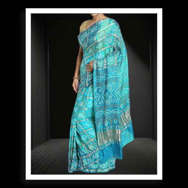 Rama Bandhani Gharchola Saree Pure GajiSilk