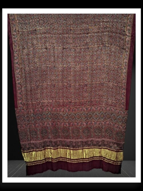 Natural Hand Block Ajrak Dupatta Pure ModalSilk
