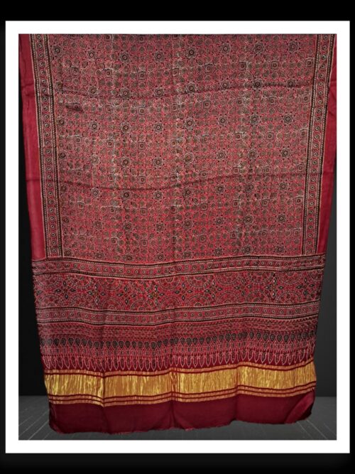 Natural Hand Block Ajrak Dupatta Pure ModalSilk