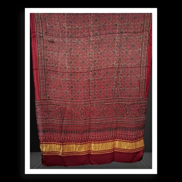 Natural Hand Block Ajrak Dupatta Pure ModalSilk