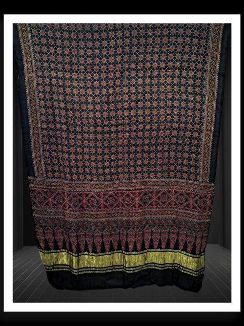 Natural Hand Block Ajrak Dupatta Pure ModalSilk