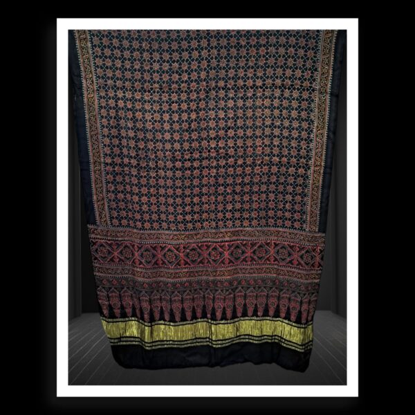 Natural Hand Block Ajrak Dupatta Pure ModalSilk