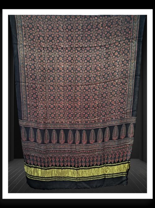 Natural Hand Block Ajrak Dupatta Pure ModalSilk
