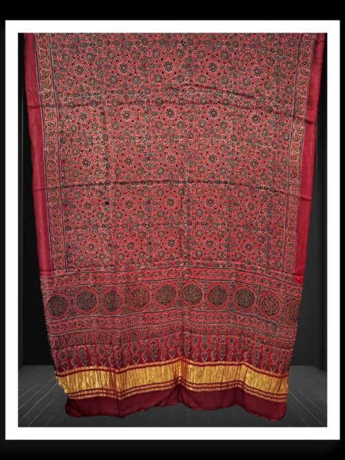 Natural Hand Block Ajrak Dupatta Pure ModalSilk