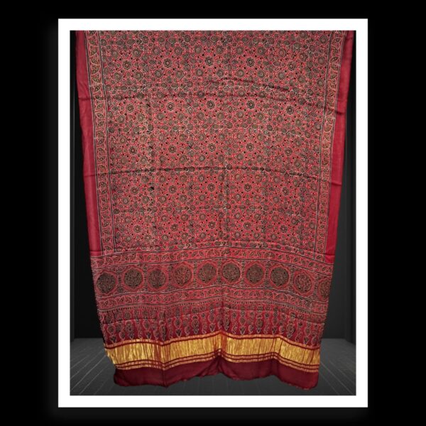 Natural Hand Block Ajrak Dupatta Pure ModalSilk