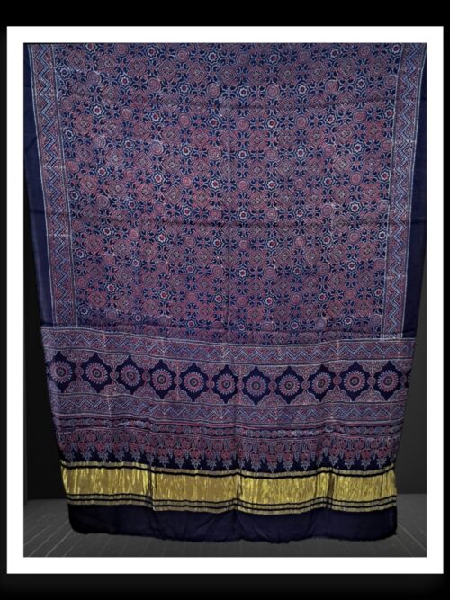 Natural Hand Block Ajrak Dupatta Pure ModalSilk