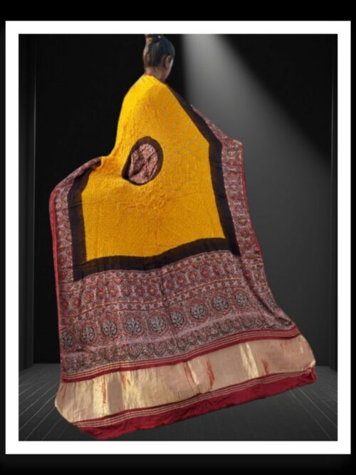 Designer Bandhani And Ajrak Dupatta Pure GajiSilk