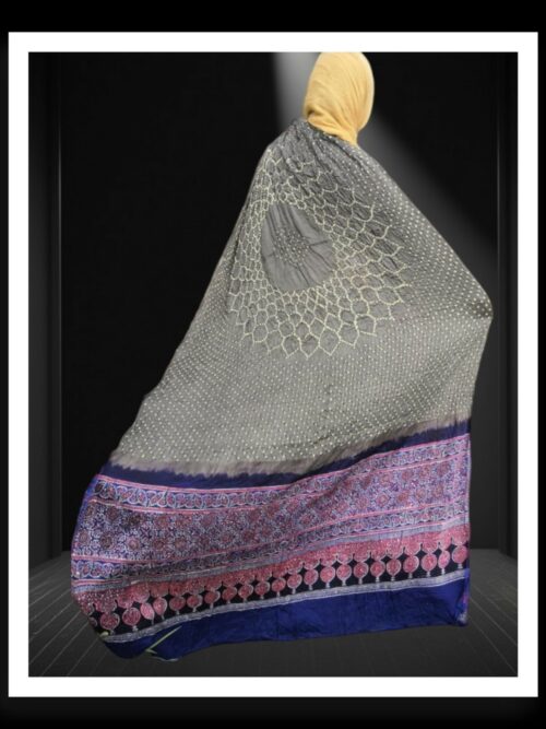 Designer Bandhani And Ajrak Dupatta Pure GajiSilk