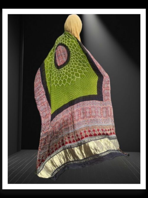 Designer Bandhani And Ajrak Dupatta Pure GajiSilk