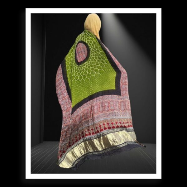 Designer Bandhani And Ajrak Dupatta Pure GajiSilk